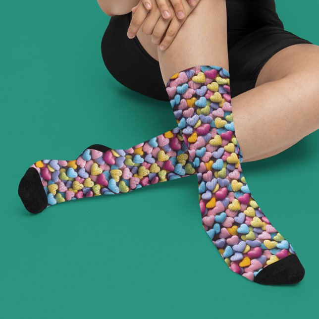 Chaussette Saint Valentin Coeurs bonbons (Créateur téléchargé)