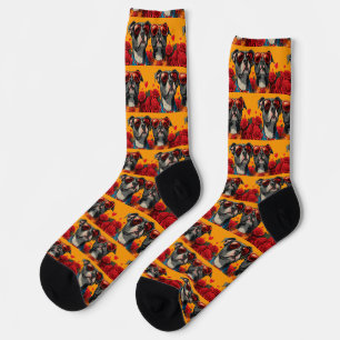 Chaussette Saint-Valentin Roses Cœur American Staffordshire