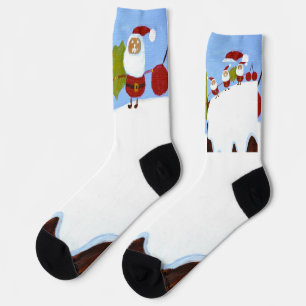 Chaussette Santas de Noël et Chaussettes de pudding de Noël