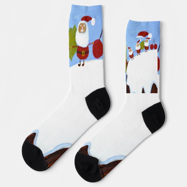 Chaussette Santas de Noël et Chaussettes de pudding de Noël (Gauche)
