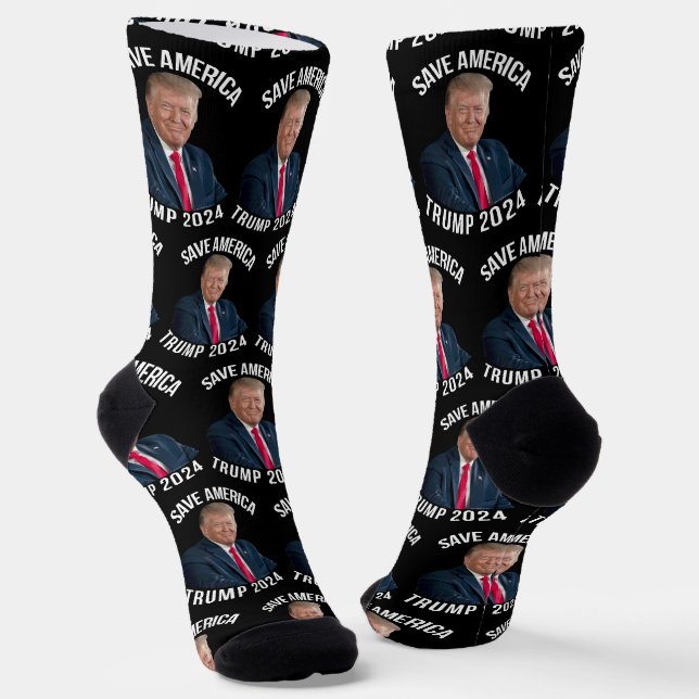 Chaussette Sauvez l'Amérique Trump 2024 Président Donald J. T (Angulaire)