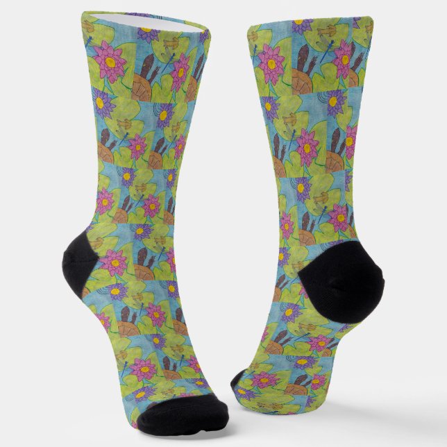 Chaussette Scène d'étang - Chaussettes Premium (Angulaire)