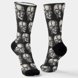 Chaussette Science Vintage Anatomie Humaine, Crâne Antique