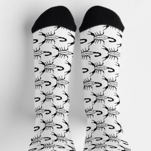 Chaussette Scorpio noir Scorpion étoile signe Patterné
