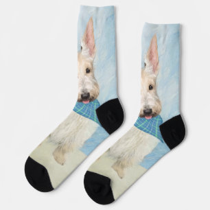 Chaussette Scottish Terrier Wheaten Dog Painting Art original