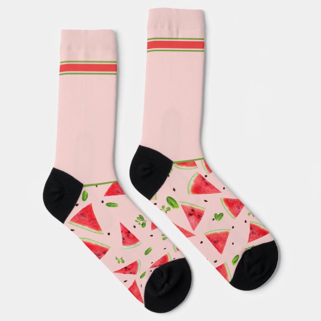 Chaussette Secretly Wild Watermelon Slices on Mild Pink (Droite)