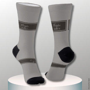 Chaussette Sérieux Classique Minimal Simple Gris