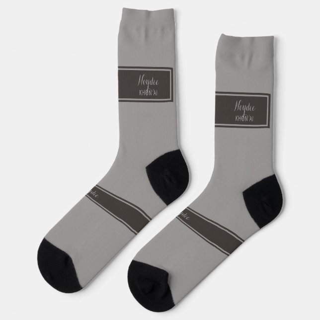 Chaussette Serious Classic Minimal Simple Grey (Gauche)