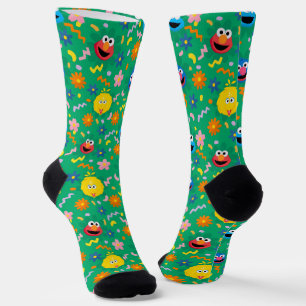 Chaussette Sesame Street Green Floral Motif