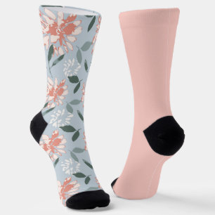 Chaussette Shabby Chic Pastel Peach Floral Odd Manque
