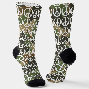 Chaussette Signe du symbole de la PAIX - Camouflage vert kaki
