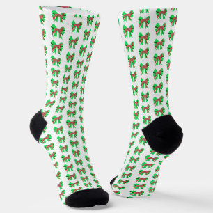 Chaussette Silhouette de chien Greyhound Lurcher Noël en nœud