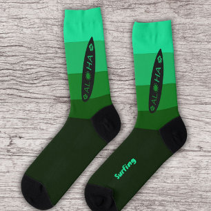 Chaussette Silhouette de surf sur Terminal Greens Color