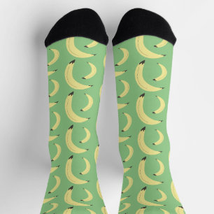 Chaussette Simple Bananas Marché de fruits motif vert