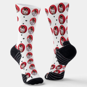 Chaussette Simple Elegant Heureuse Sainte-Valentin Couple Pho