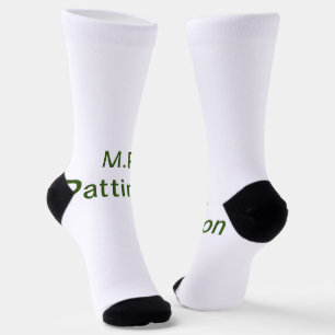 Chaussette Simple minimal vert ajoutez votre texte nom photo