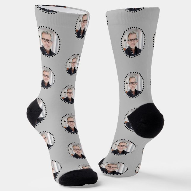 Chaussette Simple Modern Funny Editable Polka Dot Photo Cadea (Angulaire)