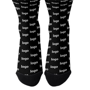 Chaussette Simple motif de logo d'entreprise noir promotionne