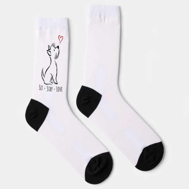 Chaussette Sit-Stay-Love Westie (Droite)