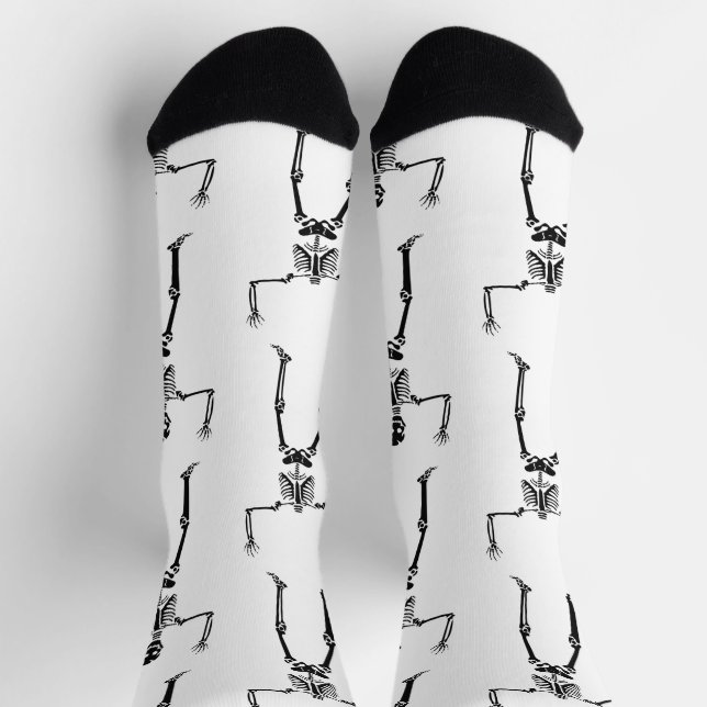 Chaussette Skeletons D'Halloween, Baguette Ou Traite, Boo (Haut)