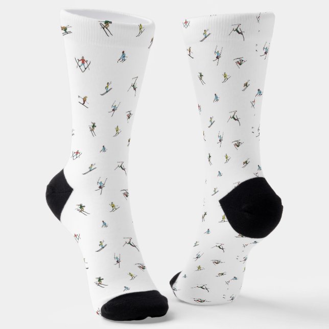 Chaussette Skieurs d'hiver en action Motif (Angulaire)