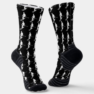 Chaussette skieurs minimalistes Motif d'hiver Noir