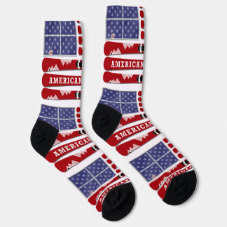 Chaussette Skis et flocons de neige Drapeau USA