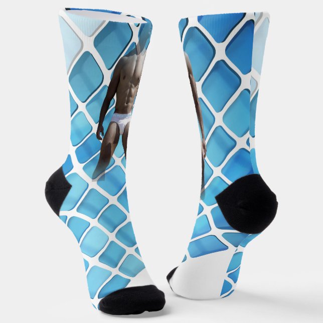 Chaussette SlipperyJoe musculaire homme six pack abs mâle bla (Angulaire)