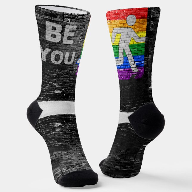 Chaussette SlipperyJoe's Be You en brique murale figure plub (Angulaire)