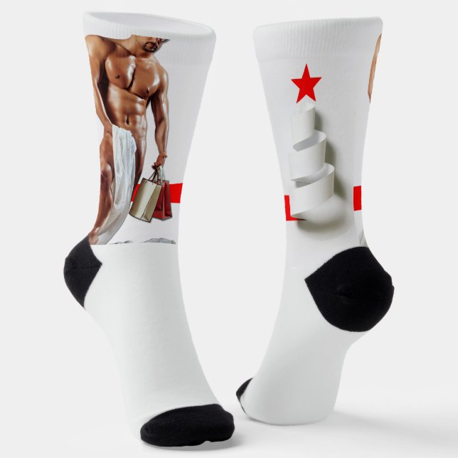 Chaussette SlipperyJoe's Christmas shopping livre blanc spira (Angulaire)