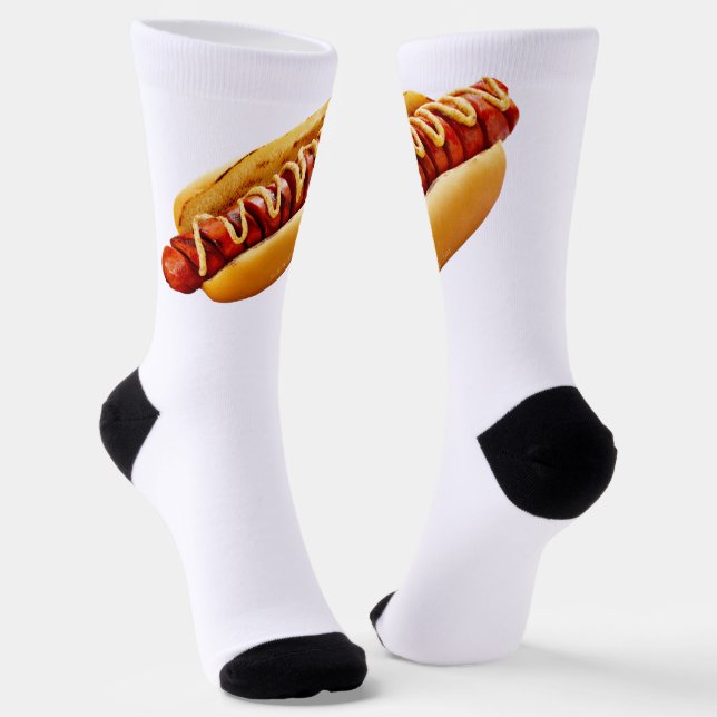 Chaussette SlipperyJoe's hot dog niché doucement pain jaune v (Angulaire)