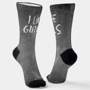 Chaussette SlipperyJoe's J'aime les filles tableau noir sale 