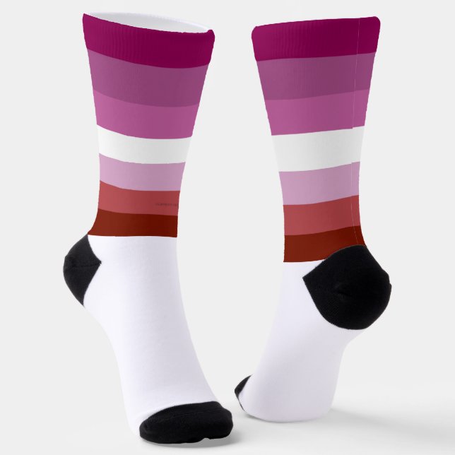 Chaussette SlipperyJoe's Lesbian Pride drapeau feminine Lipst (Angulaire)