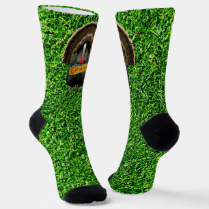 Chaussette SlipperyJoe's Thanksgiving turkey grass manger du 