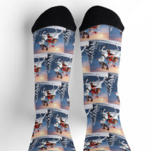 Snowman chevauchant un renne Design de Noël mignon