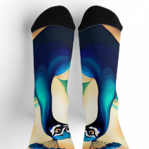 SOCK BLEU GOLD PEACOCK