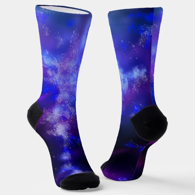 Chaussette Sock d'équipage durable Sky Blue Sapphire de nuit (Angulaire)