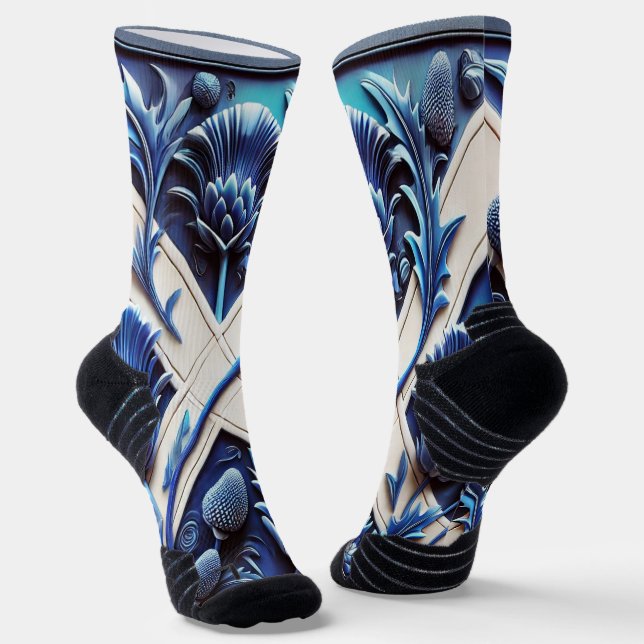 Chaussette Sock d'équipage sportif avec soie écossaise (Angulaire)
