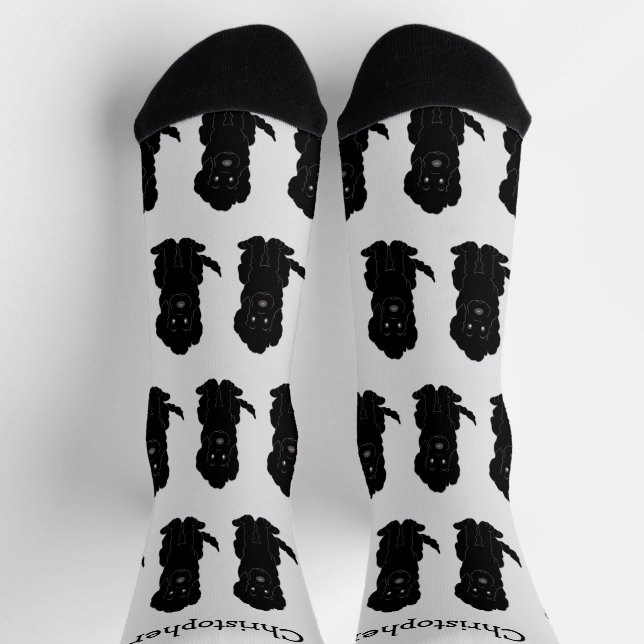 Chaussette Socks Black Goldendoodle Design (Haut)
