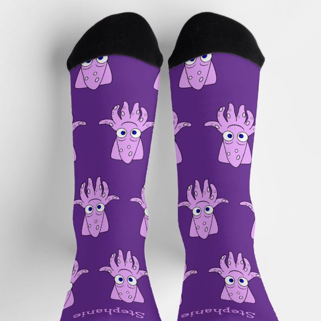 Chaussette Socks Purple Squid Design (Haut)