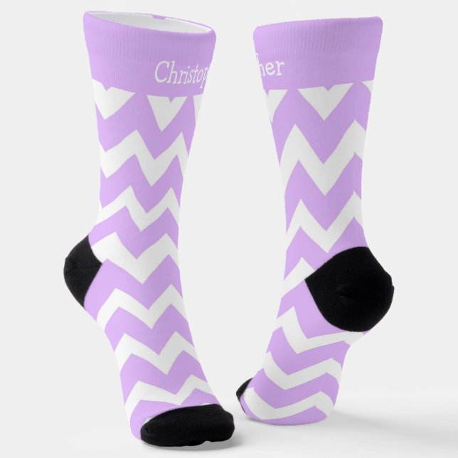 Chaussette Socks Purple Zig Zag Design (Angulaire)