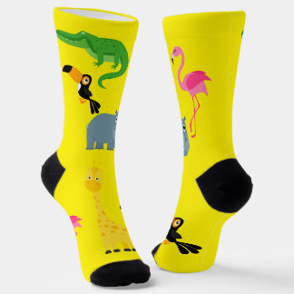 Chaussette Socks with cartoon African animals