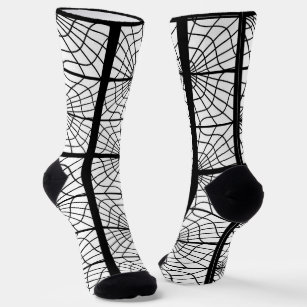 Chaussette Socles d'impression Spiderweb en Unisex noir et bl