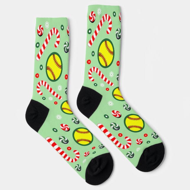 Chaussette Softball Christmas Holiday Gifts Socks (Droite)