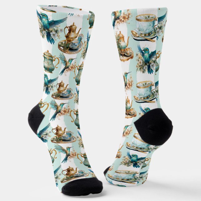 Chaussette Soirée Thé aux colibris (Angulaire)