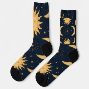 Chaussette Soleil et Motif céleste de Soleil et Lune