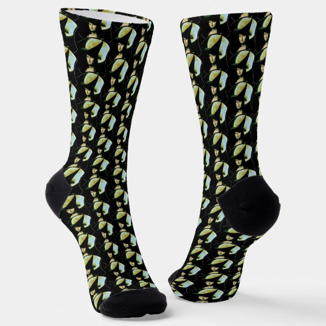 Chaussette Sorcière Mona Lisa Halloween Pleine lune (Angulaire)