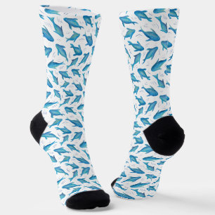 Chaussette Sous le Motif de requin bleu marine
