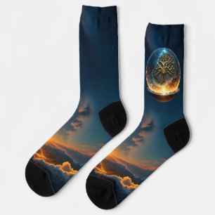 Chaussette Sphère de Vie – L'Arbre du Monde Doré.