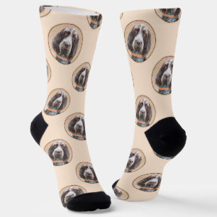 Chaussette Spinone Italiano Peinture Roan Brown Cute Chien Ar